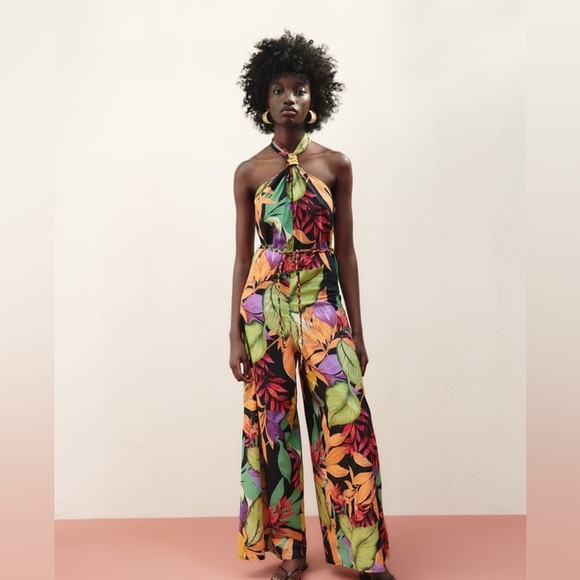 Zara Pants - ZARA LONG PRINT JUMPSUIT